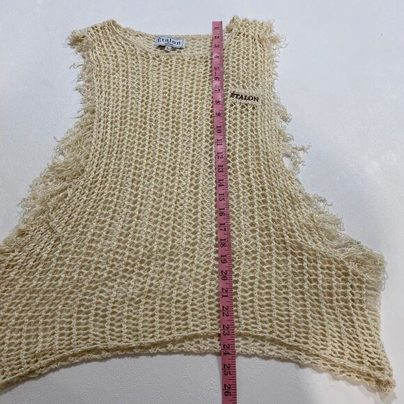 Étalon by Steve Canar Open Knit Mesh Tank Top Women’s Large – Cream Boho Beach C - Picture 4 of 8